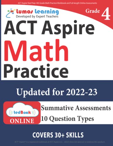 Immagine dell'editore per ACT Aspire Test Prep: 4th Grade Math Practice Workbook and Full-length Online Assessments: ACT Aspire Study Guide venduto da ThriftBooks-Atlanta