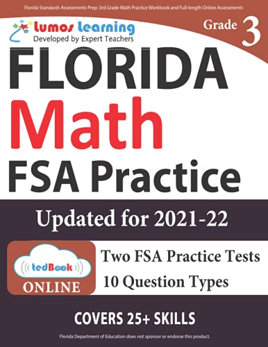 Imagen de archivo de Florida Standards Assessments Prep: 3rd Grade Math Practice Workbook and Full-length Online Assessments: FSA Study Guide a la venta por ThriftBooks-Atlanta