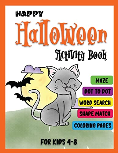 Imagen de archivo de Happy Halloween Activity Book: For Kids Agest 4-8 a la venta por Lucky's Textbooks