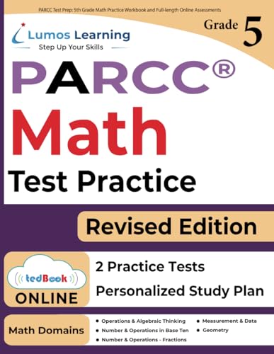 Beispielbild fr PARCC Test Prep: 5th Grade Math Practice Workbook and Full-length Online Assessments: PARCC Study Guide (PARCC by Lumos Learning) zum Verkauf von BooksRun