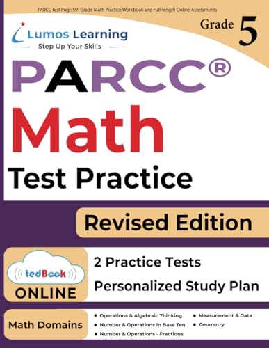 Stock image for PARCC Test Prep: 5th Grade Math Practice Workbook and Full-length Online Assessments: PARCC Study Guide (PARCC by Lumos Learning) for sale by BooksRun