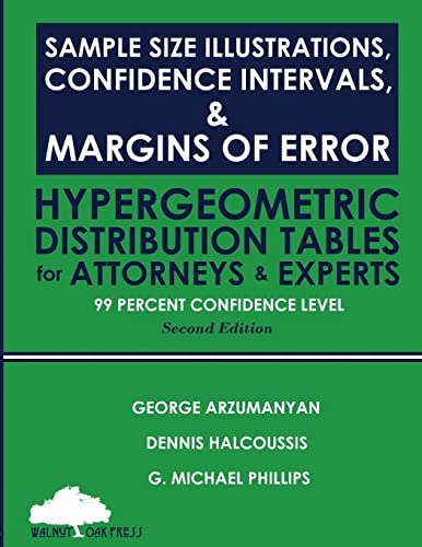 Stock image for Sample Size Illustrations, Confidence Intervals, & Margins of Error: Hypergeometric Distribution Tables for Attorneys & Experts: 99 Percent Confidence Level, 2nd Edition for sale by Ria Christie Collections