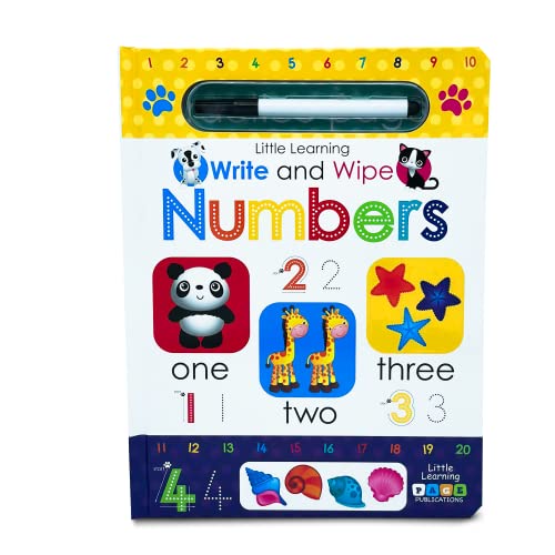 9781947788350: Little Learning Write and Wipe Numbers - Kids Books - Childrens Books, Toddler Books