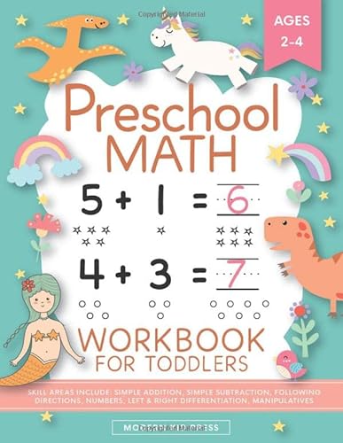 9781948209885: Preschool Math Workbook for Toddlers Ages 2-4: Beginner Math Preschool Learning Book with Number Tracing and Matching Activities for 2, 3 and 4 year olds and kindergarten prep