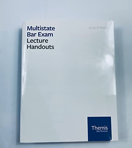 Imagen de archivo de Multistate Bar Exam MBE Lecture Handouts. Themis Bar Review. 2020 Edition a la venta por ThriftBooks-Dallas