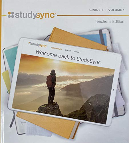Stock image for Studysync, Grade 6: Teacher's Edition With Annotated Answers, Volume 1, Units 1-3 (2020 Copyright) for sale by ~Bookworksonline~