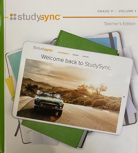 Stock image for StudySync, Grade 11, Volume 1, Units 1-3: Teacher's Edition With Annotated Answers (2021 Copyright) for sale by ~Bookworksonline~