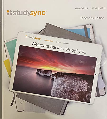 Stock image for Studysync, Grade 12, Volume 1, Units 1-3: Teacher's Edition With Annotated Answers (2021 Copyright) for sale by ~Bookworksonline~