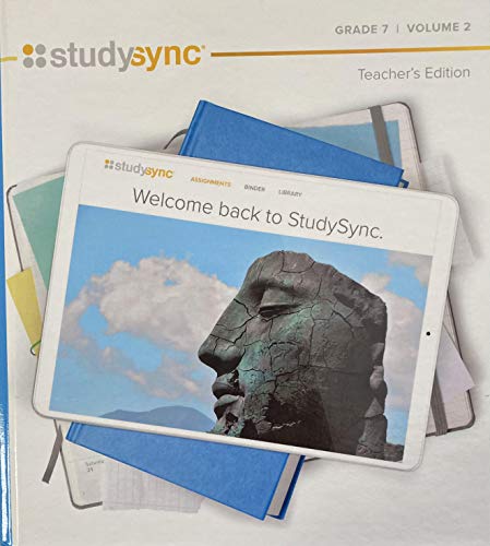 Stock image for StudySync, Grade 7, Volume 2, Units 4-6: Teacher's Edition With Annotated Answers (2020 Copyright) for sale by ~Bookworksonline~