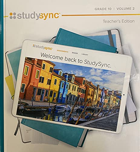 Beispielbild fr StudySync, Grade 10, Volume 2, Teacher Edition, c. 2021, 9781949739343, 1949739341 zum Verkauf von More Than Words