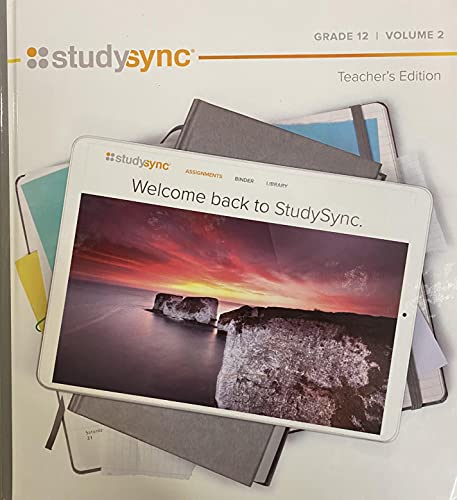 Beispielbild fr StudySync, Grade 12, Volume 2, Teacher Edition, c.2021, 9781949739367, 1949739368 zum Verkauf von Booksavers of MD