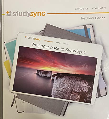 Stock image for StudySync, Grade 12, Volume 2, Teacher Edition, c.2021, 9781949739367, 1949739368 for sale by Booksavers of MD