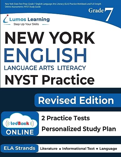 Beispielbild fr New York State Test Prep: Grade 7 English Language Arts Literacy (ELA) Practice Workbook and Full-length Online Assessments: NYST Study Guide zum Verkauf von ZBK Books