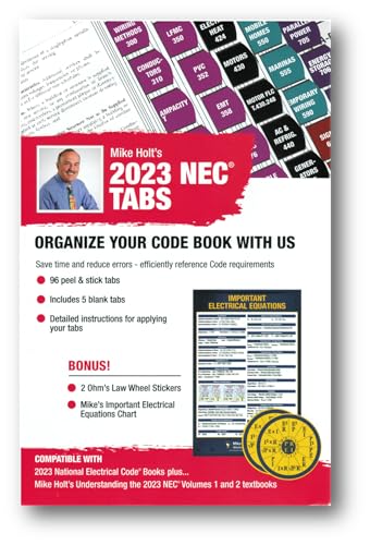 Stock image for Mike Holt's Electrical Code Tabs, based on the 2023 NEC (with 96 tabs and 2 Ohms Law Wheel Stickers) for sale by GF Books, Inc.