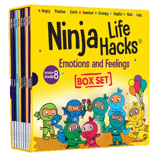 Ninja Life Hacks Emotions and Feelings 8 Book Box Set  Books 1 8  Angry  Inventor  Positive  Lazy  Helpful  Earth  Grumpy  Kind 