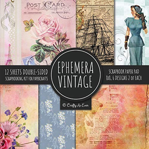 Stock image for Ephemera Vintage Scrapbook Paper Pad 8x8 Scrapbooking Kit for Papercrafts, Cardmaking, DIY Crafts, Old Retro Theme, Decoupage Designs for sale by Books Unplugged