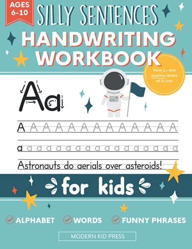 Imagen de archivo de Handwriting Practice Book for Kids (Silly Sentences): Penmanship and Writing Workbook for Kindergarten, 1st, 2nd, 3rd and 4th Grade: Learn and Laugh by Tracing Letters, Sight Words and Funny Phrases a la venta por SecondSale