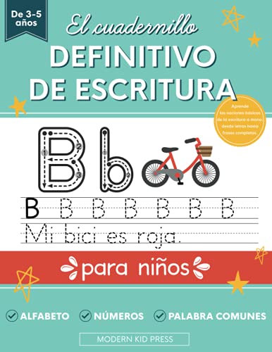 Imagen de archivo de El cuadernillo definitivo de escritura para nios: Libro para practicar repasando las letras del alfabeto, los nmeros y las palabras ms comunes - . y educacin infantil (Spanish Edition) a la venta por GF Books, Inc.