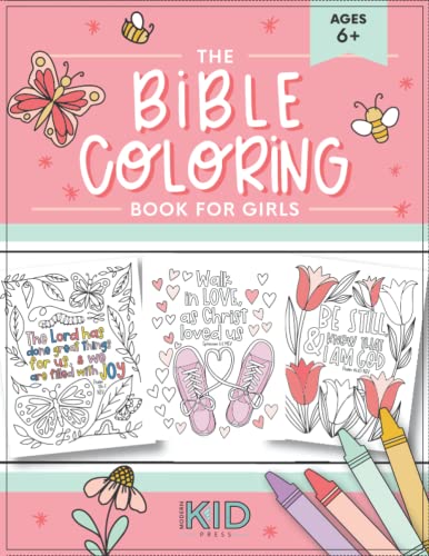 The Bible Coloring Book for Girls  Color 40 Cute Designs of Inspirational Verses   Christian Artwork