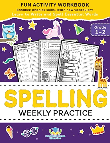 Stock image for Spelling Weekly Practice for 1st 2nd Grade: Learn to Write and Spell Essential Words Ages 6-8 | Kindergarten Workbook, 1st Grade Workbook and 2nd . . + Worksheets (Elementary Books for Kids) for sale by Goodwill of Colorado