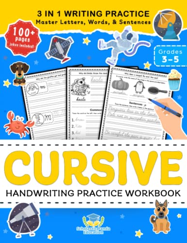 Stock image for Cursive Handwriting Practice Workbook for 3rd 4th 5th Graders: Cursive Letter Tracing Book, Cursive Handwriting Workbook for Kids to Master Letters, W for sale by ThriftBooks-Dallas