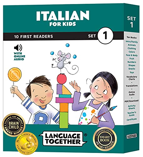 Stock image for Italian for Kids: Beginner Learning Set of 10 First Reader Books with Online Audio and 100 Words: Learn Italian for Kids Ages 3-8, Set 1 by Language Together for sale by Books Unplugged