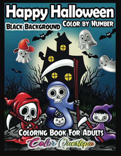 Stock image for Happy Halloween Color by Number Coloring Book For Adults BLACK BACKGROUND: Fun and Easy Designs With Spooky Characters, Cute Animals, and Haunted Houses (Color By Number For Adults) for sale by SecondSale