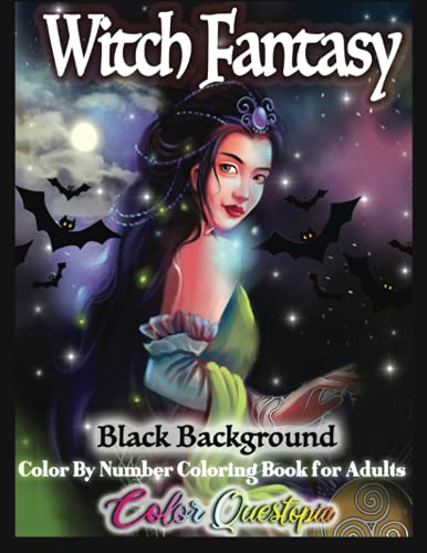 Imagen de archivo de Witch Fantasy Color By Number Coloring Book For Adults BLACK BACKGROUND: Detailed Halloween Mosaic Magical Women and Pagan Witchcraft (Adult Color By Number) a la venta por WorldofBooks