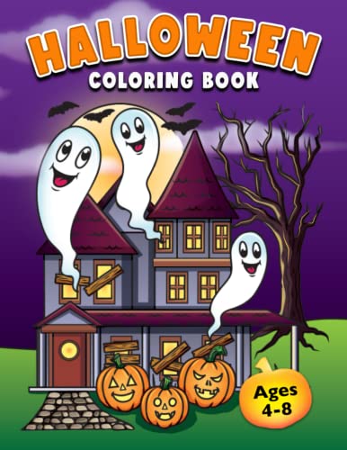 Beispielbild fr Halloween Coloring Book: For Kids Ages 4-8 with Spooky Cute Halloween Designs to Colour for Boys and Girls zum Verkauf von WorldofBooks
