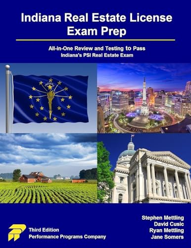 Beispielbild fr Indiana Real Estate License Exam Prep: All-in-One Review and Testing to Pass Indiana's PSI Real Estate Exam zum Verkauf von California Books