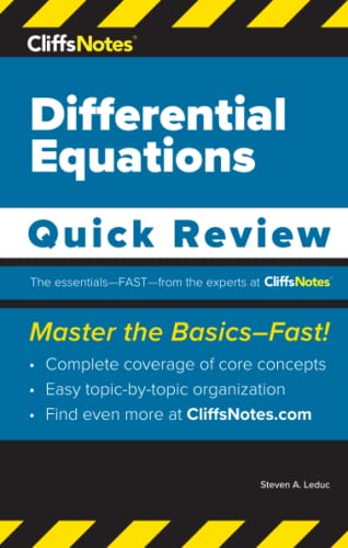 Stock image for CliffsNotes Differential Equations: Quick Review for sale by GF Books, Inc.