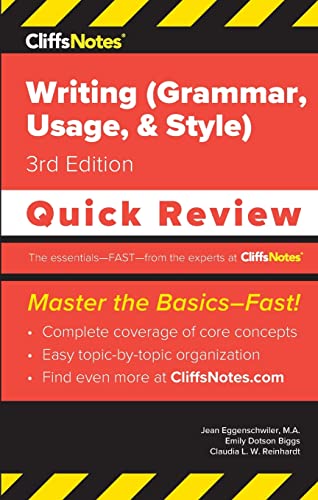 Imagen de archivo de CliffsNotes Writing (Grammar, Usage, and Style): Quick Review a la venta por GreatBookPrices