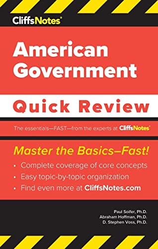 Imagen de archivo de CliffsNotes American Government: Quick Review a la venta por GreatBookPrices