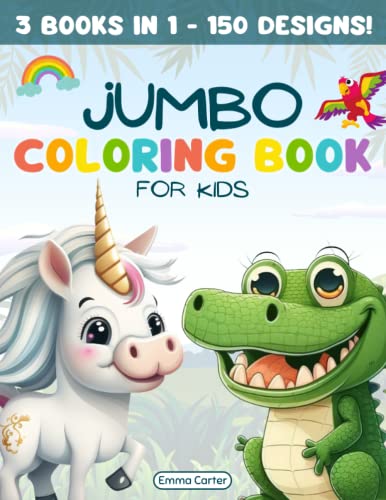 JUMBO COLORING BOOK FOR KIDS: 3 BOOKS IN 1 (Jumbo Coloring Books