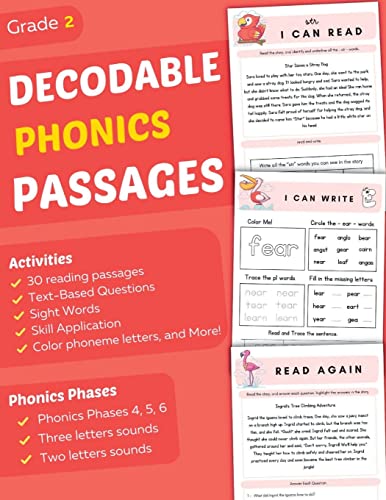 Stock image for Decodable Phonics Passages Grade 2: Strengthen Reading and Comprehension Skills for Kids, Fun and Engaging Decodable Texts and More with Phonics and . 5, 6 (Comprehension Passages Book Ages 7-8 ) for sale by GF Books, Inc.