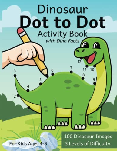 Stock image for Dinosaur Dot to Dot Coloring Book for Kids 4-8 - 100 Images to Complete with Dino Facts for sale by GF Books, Inc.