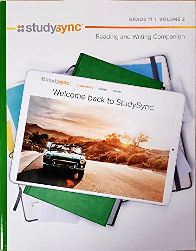 Beispielbild fr StudySync, Welcome Back to StudySync, Grade 11, Volume 2, Units 4-6, Reading & Writing Companion, c.2020, 9781970162684, 1970162686 zum Verkauf von SecondSale