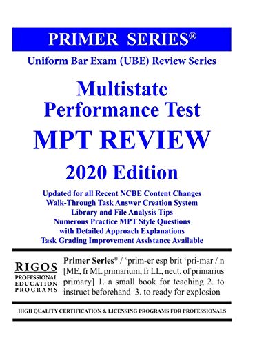 Stock image for Rigos Primer Series Uniform Bar Exam Ube Review Series Multistate Performance Test Mpt Review (Volume 4) for sale by HPB-Red