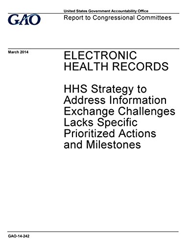 Stock image for Electronic Health Records: Hhs Strategy to Address Information Exchange Challenges Lacks Specific Prioritized Actions and Milestones for sale by Revaluation Books
