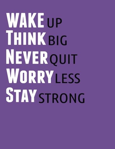9781974071876: Wake UP Think Big Never Quit Worry Less Stay Strong: A Inspiration Book Journal - Lined and Blank Journal to write in (8.5 x 11 Large), Best Gift ... Journal Notebook) [Idioma Ingls]