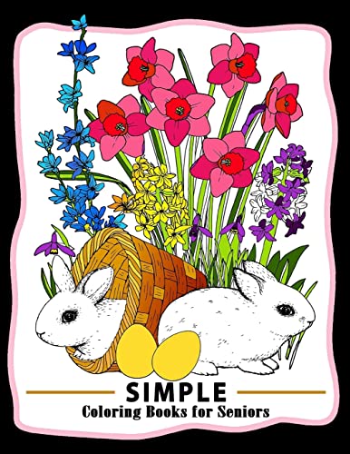 9781974153657: Simple Coloring books for Seniors: Easy Coloring Pages Flower and Animals Design for Relaxation and Stress Relief