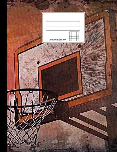 9781974341023: Basketball Notebook: Basketball Composition Notebook, Journal, Graph Ruled 4x4, Softcover, 100 sheets/200 pages, 9 3/4" x 7 1/2"