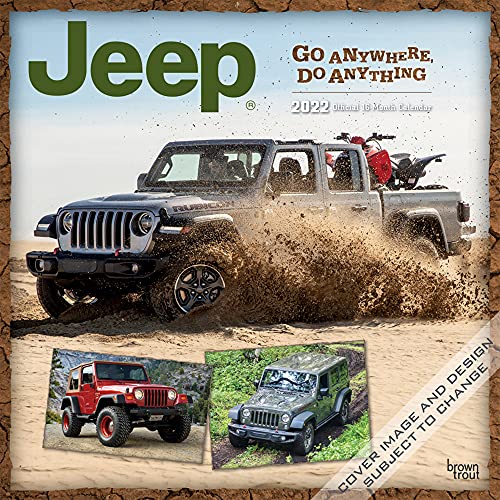 Jeep 2022 OFFICIAL 12 x 12 Inch Monthly Square Wall Calendar  Offroad Motor Car