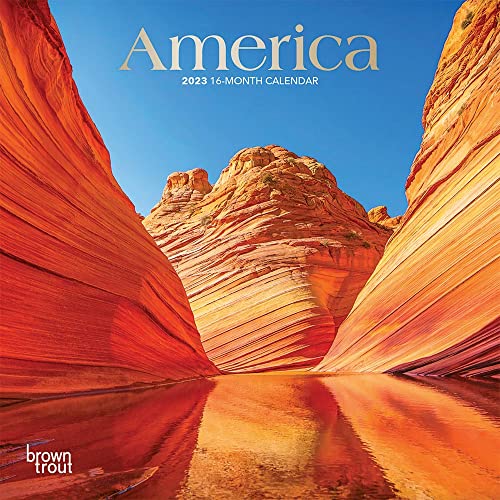 Stock image for America | 2023 7 x 14 Inch Monthly Mini Wall Calendar | Foil Stamped Cover | BrownTrout | USA United States for sale by Revaluation Books