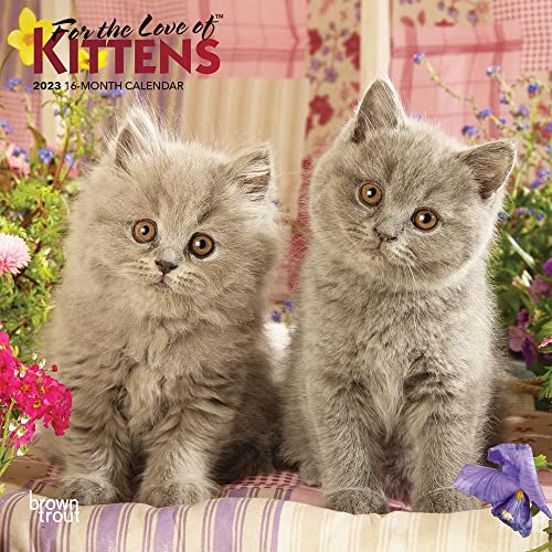 Stock image for For the Love of Kittens | 2023 7 x 14 Inch Monthly Mini Wall Calendar | Foil Stamped Cover | BrownTrout | Animals Cats Feline for sale by GF Books, Inc.