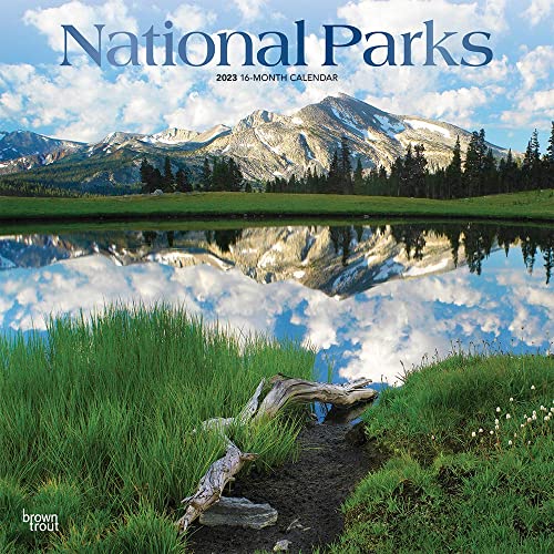 National Parks | 2023 12 x 24 Inch Monthly Square Wall Calendar | Foil Stamped Cover | BrownTrout | Scenic Yosemite Yellowstone Nature