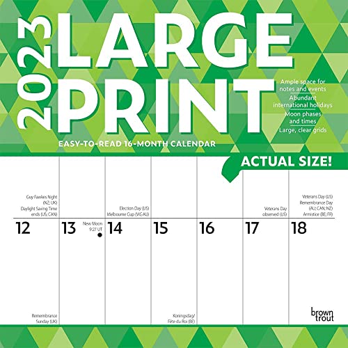 Large Print | 2023 12 x 24 Inch Monthly Square Wall Calendar