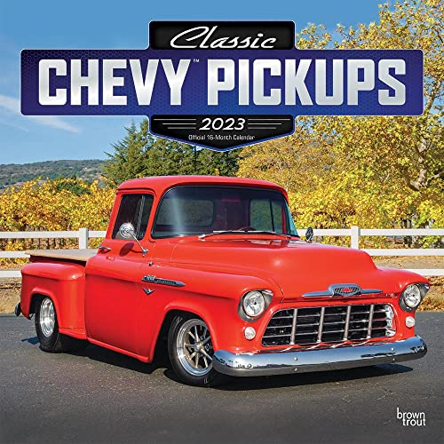 Classic Chevy Pickups OFFICIAL   2023 12 x 24 Inch Monthly Square Wall Calendar   Foil Stamped Cover   BrownTrout   Chevrolet Motor Truck