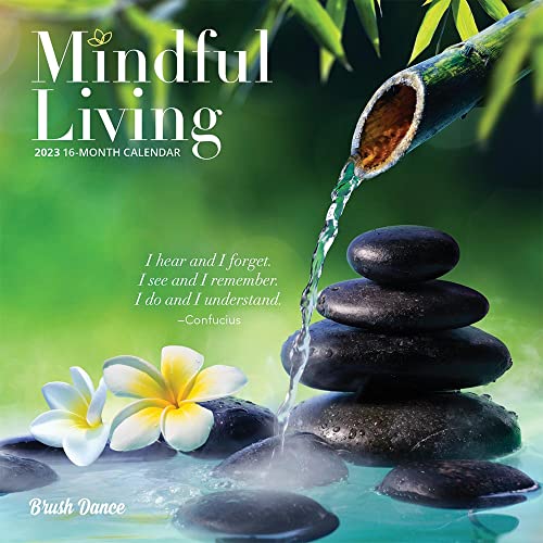 Stock image for Mindful Living | 2023 7 x 14 Inch Monthly Mini Wall Calendar | Brush Dance | Art Quotes Photography Inspiration for sale by Revaluation Books