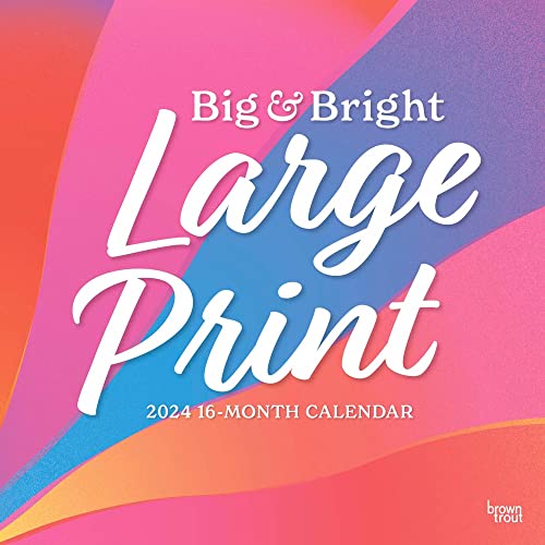 Stock image for Big & Bright Large Print | 2024 12 x 24 Inch Monthly Square Wall Calendar | Matte Paper | BrownTrout | Easy to See Large Font for sale by GF Books, Inc.